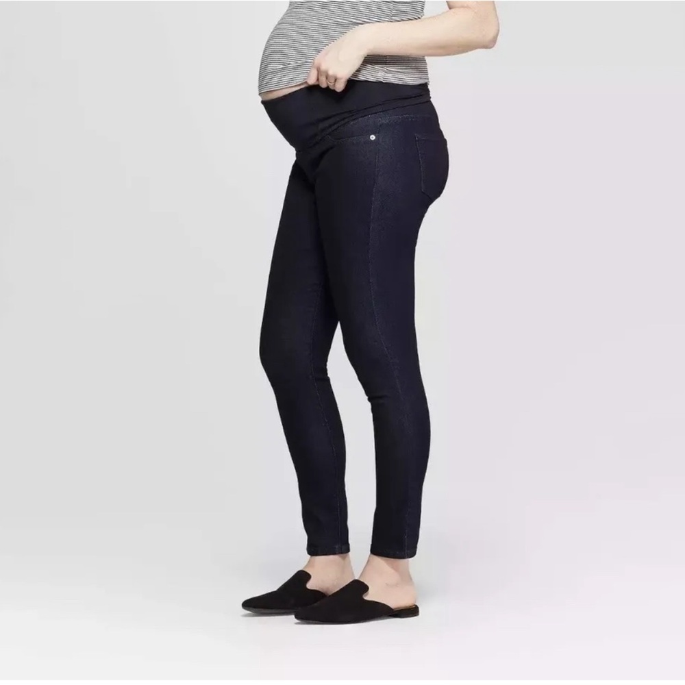 Isabel Maternity Crossover Panel Dark Wash Jeggings
